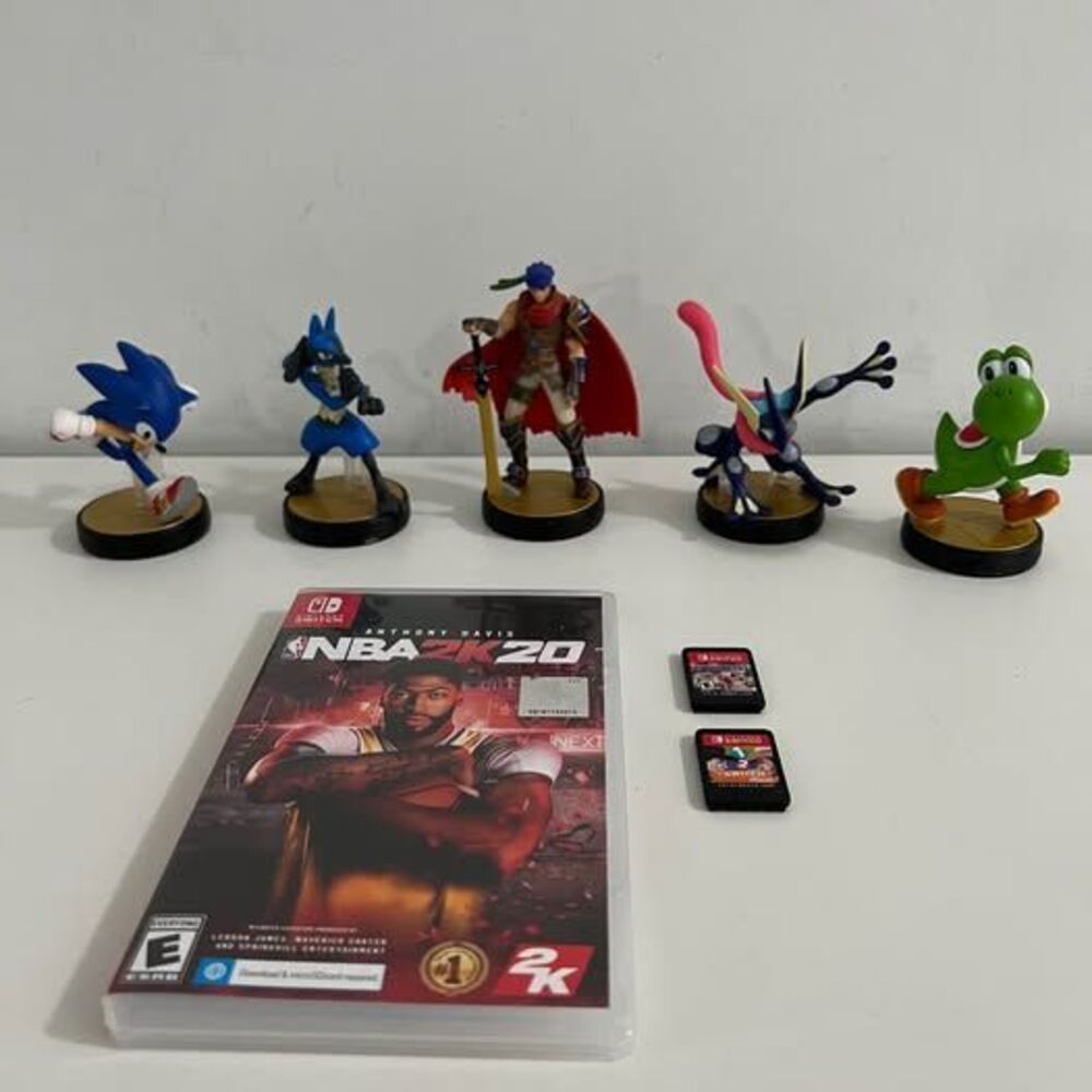 5 Amiibo & 3 Switch Games Bundle For Nintendo Switch 1/2 (See Description)